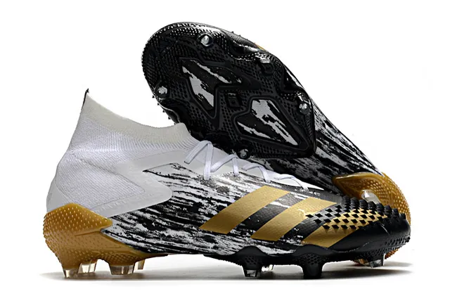 Adidas Noir Vert Haut-Coupé Col Chaussant Asymétrique Couverture de Lacets Sol Ferme Chaussures de Football 6