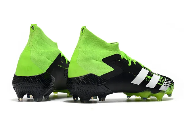 Adidas Noir Vert Haut-Coupé Col Chaussant Asymétrique Couverture de Lacets Sol Ferme Chaussures de Football 16