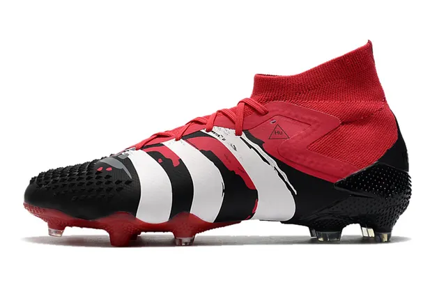 Adidas Noir Vert Haut-Coupé Col Chaussant Asymétrique Couverture de Lacets Sol Ferme Chaussures de Football 20