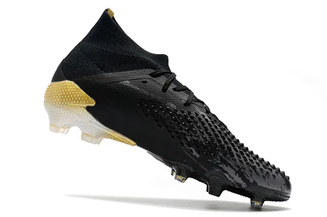 Adidas Noir Vert Haut-Coupé Col Chaussant Asymétrique Couverture de Lacets Sol Ferme Chaussures de Football 24