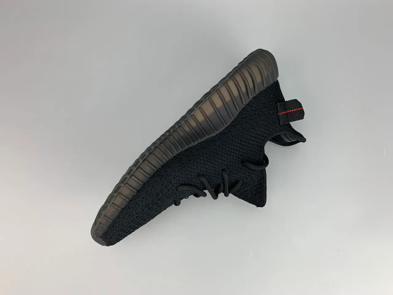 Adidas Black Red Knit Upper Ribbed Translucent Sole Lifestyle Sneakers 10