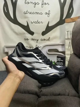 Adidas Black Silver Low-Top Striped Upper Lifestyle Sneakers 5
