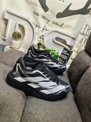 Adidas Black Silver Low-Top Striped Upper Lifestyle Sneakers 9