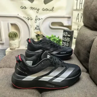 Adidas Black Silver Mesh Upper Metallic Three Stripes Lifestyle Sneakers