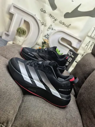Adidas Black Silver Mesh Upper Metallic Three Stripes Lifestyle Sneakers 7