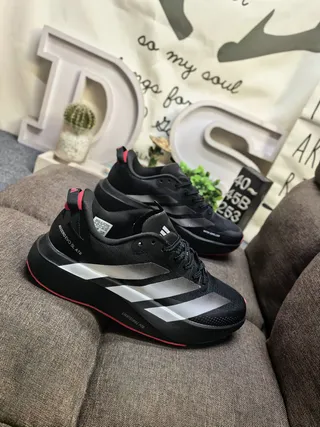 Adidas Black Silver Mesh Upper Metallic Three Stripes Lifestyle Sneakers 9