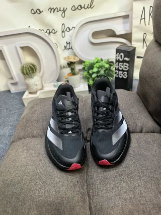 Adidas Black Silver Mesh Upper Metallic Three Stripes Lifestyle Sneakers 10