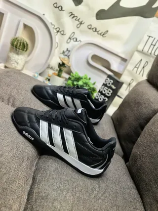 Adidas Black White Low-Top Quilted Toe Sneakers 7