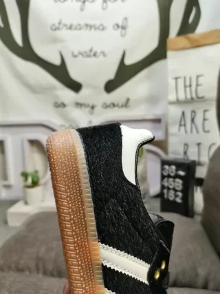 Adidas Black White Low-Top Suede Upper Lifestyle Sneakers 3