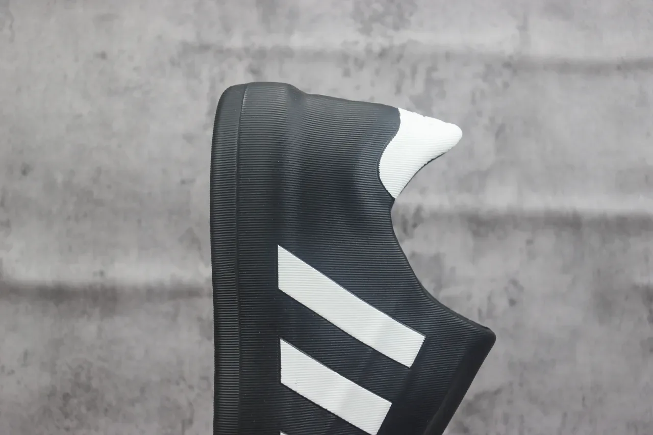 Adidas Black White Slip-On Molded Sole Sneakers 5
