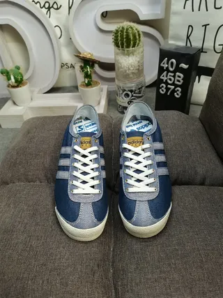 Adidas Blue Gray Denim Upper Three-Stripe Side Panel Lifestyle Sneakers 10