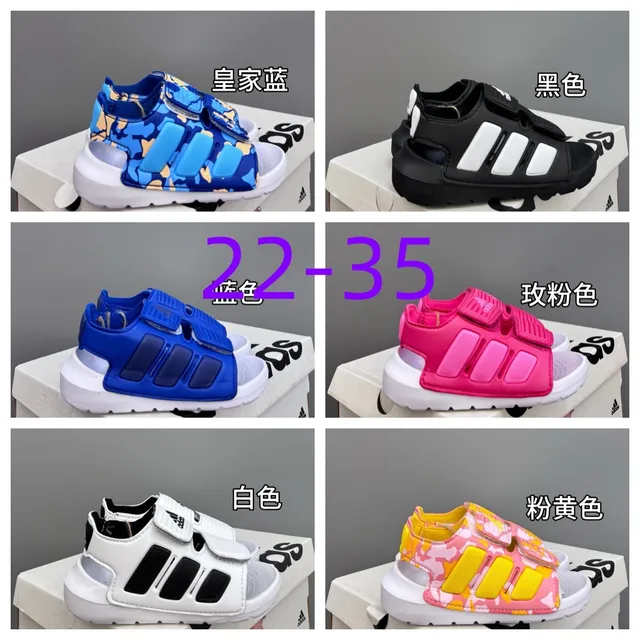 Adidas Blue Multicolor Strap-Fastened Camo-Print Upper Casual Sandals 1