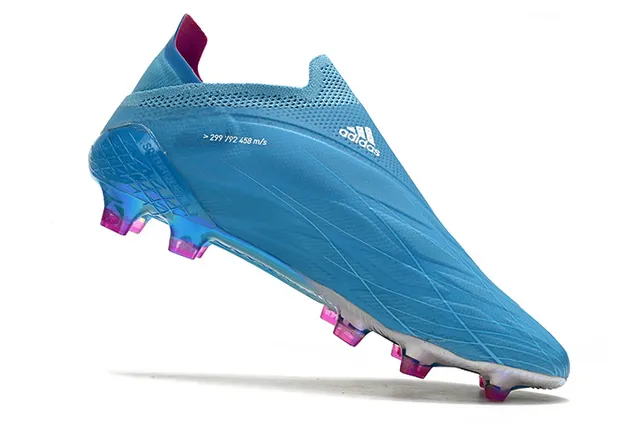 Adidas Blue Pink Low-Cut Bootie Upper Gradient Stripe Detailing Firm-Ground Soccer Shoes 2