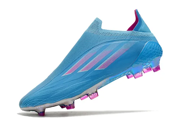 Adidas Blue Pink Low-Cut Bootie Upper Gradient Stripe Detailing Firm-Ground Soccer Shoes 3