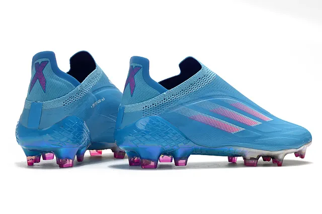 Adidas Blue Pink Low-Cut Bootie Upper Gradient Stripe Detailing Firm-Ground Soccer Shoes 5