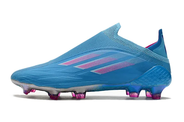Adidas Blue Pink Low-Cut Bootie Upper Gradient Stripe Detailing Firm-Ground Soccer Shoes 7