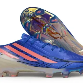 Adidas Blue Pink Low-Cut Synthetic Upper Iridescent Holographic Soleplate Firm-Ground Soccer Shoes
