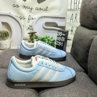 Adidas नीला सफेद लो-टॉप सूड-टेक्सचर्ड अपर लाइफस्टाइल स्नीकर्स