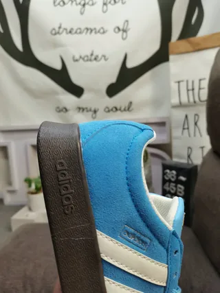 Adidas Blue White Suede Upper Three-Stripe Side Panel Lifestyle Sneakers 3
