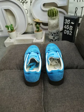 Adidas Blue White Suede Upper Three-Stripe Side Panel Lifestyle Sneakers 8