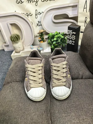 Adidas Brown Beige Suede Upper Three-Stripe Side Panel Lifestyle Sneakers 10