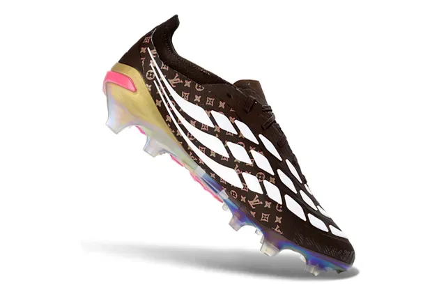 Adidas Chaussures de Football Marron Multicolore Imprimé Monogramme sur la partie supérieure Contrefort Irisé Firm-Ground 2