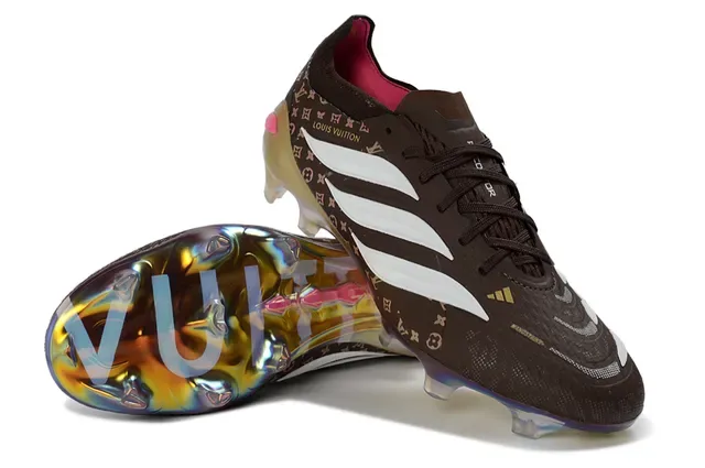Adidas Chaussures de Football Marron Multicolore Imprimé Monogramme sur la partie supérieure Contrefort Irisé Firm-Ground 4