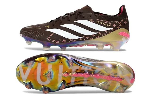 Adidas Chaussures de Football Marron Multicolore Imprimé Monogramme sur la partie supérieure Contrefort Irisé Firm-Ground 6