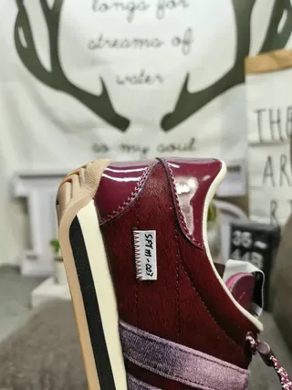 Adidas Burgundy Purple Low-Top Mixed-Material Upper Lifestyle Sneakers 3