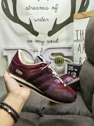 Adidas Burgundy Purple Low-Top Mixed-Material Upper Lifestyle Sneakers 5