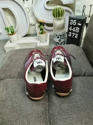 Adidas Burgundy Purple Low-Top Mixed-Material Upper Lifestyle Sneakers 8