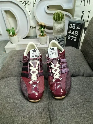 Adidas Burgundy Purple Low-Top Mixed-Material Upper Lifestyle Sneakers 10