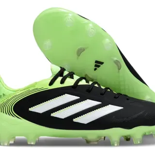 Adidas Copa Black Green Low-Cut Sock-Fit Upper Color Blocking Firm-Ground Soccer Shoes