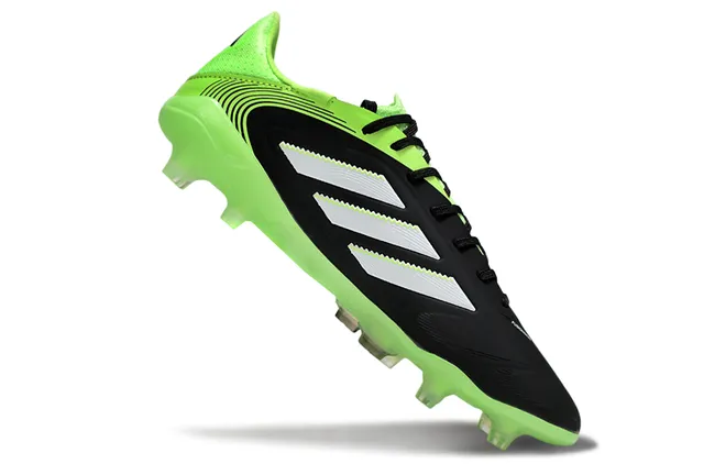 Adidas Copa Black Green Low-Cut Sock-Fit Upper Color Blocking Firm-Ground Soccer Shoes 2