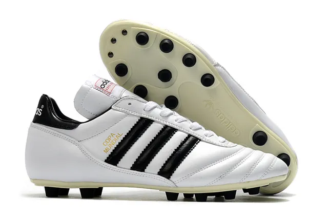 Adidas Copa Mundial Preto Branco Sapatos de Futebol para solo firme 6