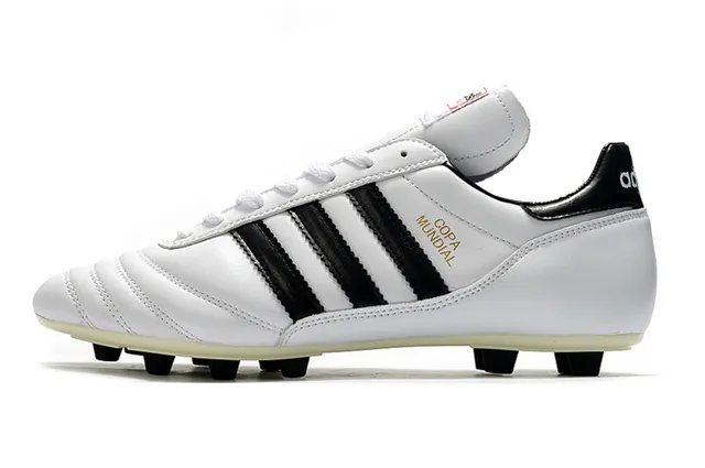 Adidas Copa Mundial Preto Branco Sapatos de Futebol para solo firme 7