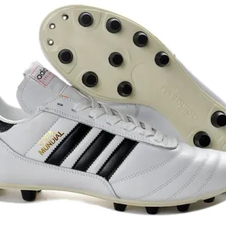 Adidas Copa Mundial সাদা কালো সোনা Firm-Ground সকার জুতা