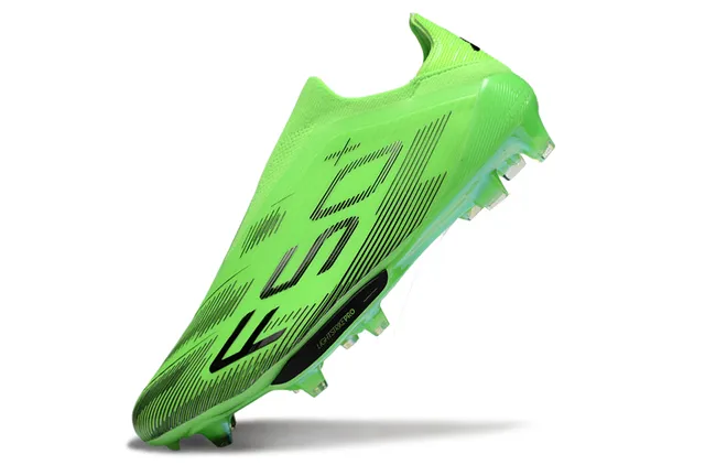Adidas F50 Green Black Low-Cut Sock-Fit Upper Neon Translucent Soleplate Firm-Ground Soccer Shoes 3