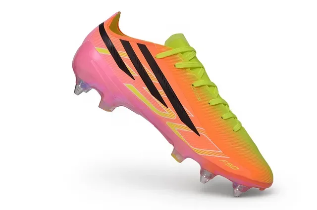Adidas F50 Hyperfast Gradiente Laranja Neón Verde Lima Firm-Ground Sapatos de Futebol 2