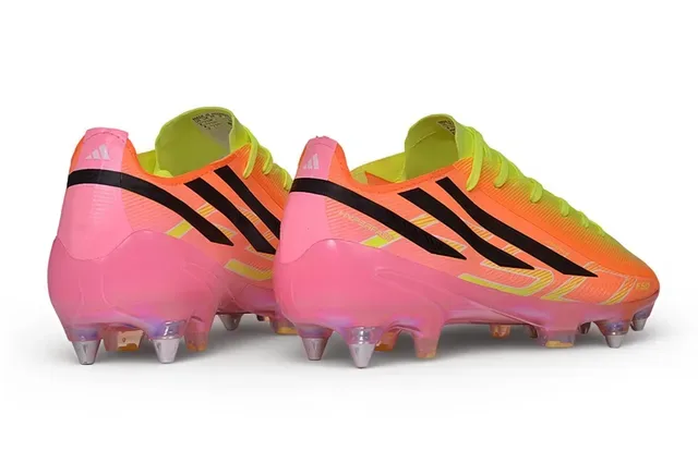 Adidas F50 Hyperfast Gradiente Laranja Neón Verde Lima Firm-Ground Sapatos de Futebol 5