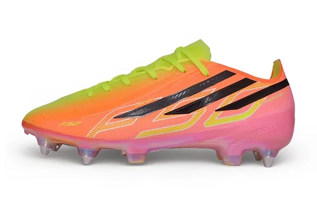 Adidas F50 Hyperfast Gradiente Laranja Neón Verde Lima Firm-Ground Sapatos de Futebol 7