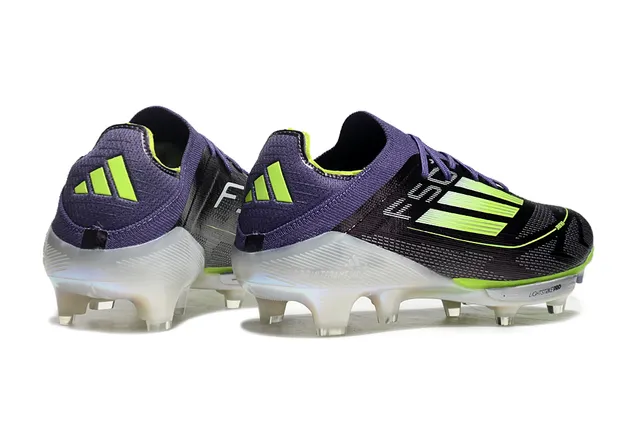 Adidas F50 Purple Green Knit Upper Asymmetrical Lacing Firm-Ground Soccer Shoes 5