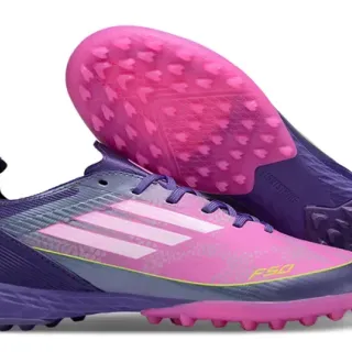 Adidas F50 Purple Pink Low-Cut Synthetic Upper Conical Studs Turf Soccer Shoes
