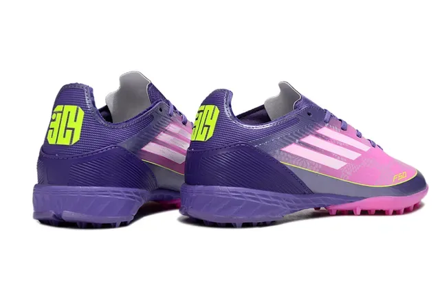 Adidas F50 Violet Rose Chaussures de football synthétiques low-cut crampons coniques gazon 13