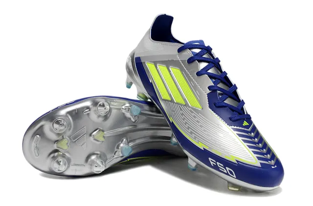 Adidas F50 Silver Blue Neon Lime Firm-Ground Soccer Shoes 4