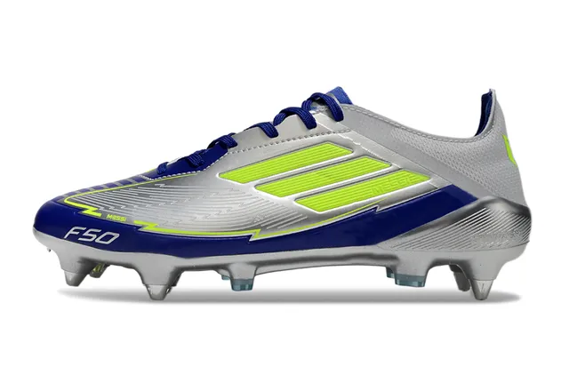 Adidas F50 Silver Blue Neon Lime Firm-Ground Soccer Shoes 7