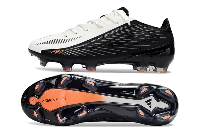 Adidas F50 Sprintweb Black White Orange Firm-Ground Soccer Shoes 6