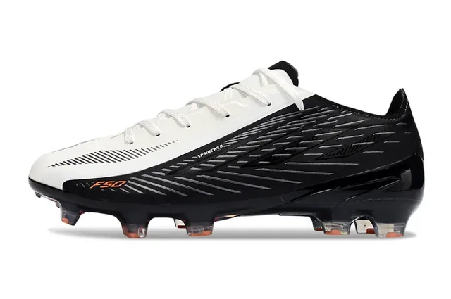 Adidas F50 Sprintweb Black White Orange Firm-Ground Soccer Shoes 7