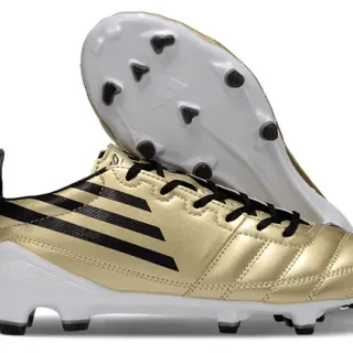 Adidas Football Boot Gold Black White Firm-Ground Soccer Shoes