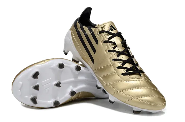 Adidas Football Boot Gold Black White Firm-Ground Soccer Shoes 4